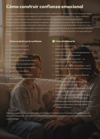 Página del ebook: Cómo construir confianza emocional
